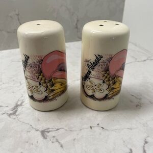 Cayman Islands Souvenir Ceramic Seashells Design Salt and Pepper Shaker Set